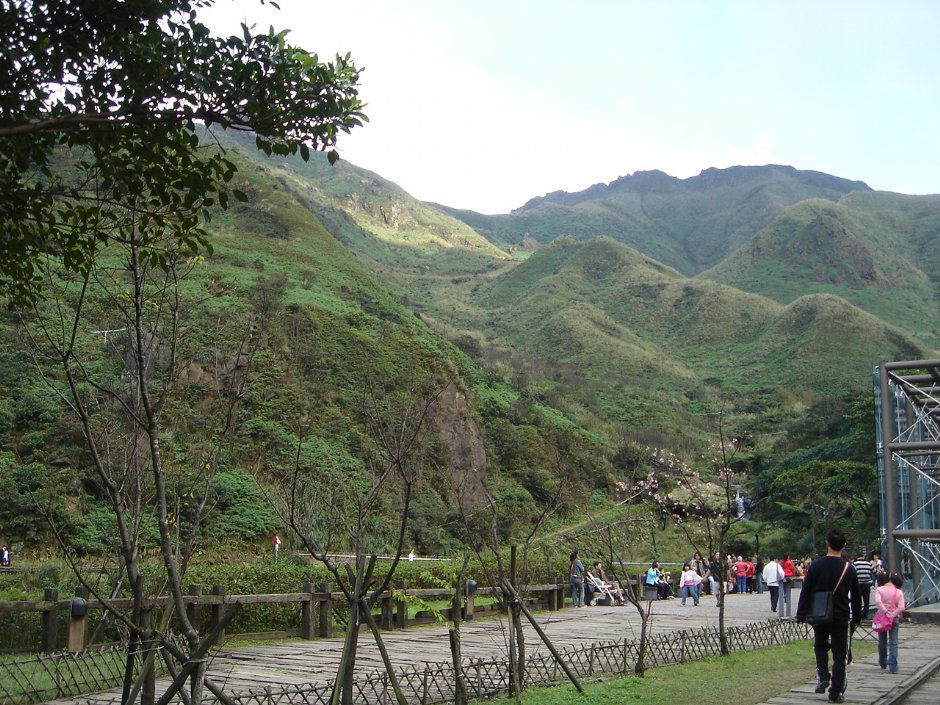 原木步道與山巒景色 攝影：余燕鳳