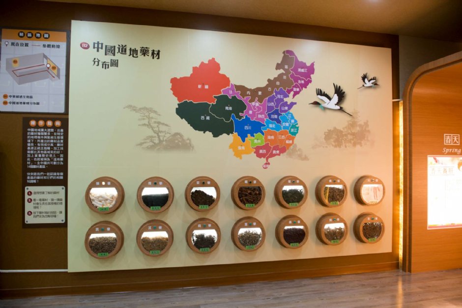 藥材分布圖 攝影：立康健康養生觀光工廠