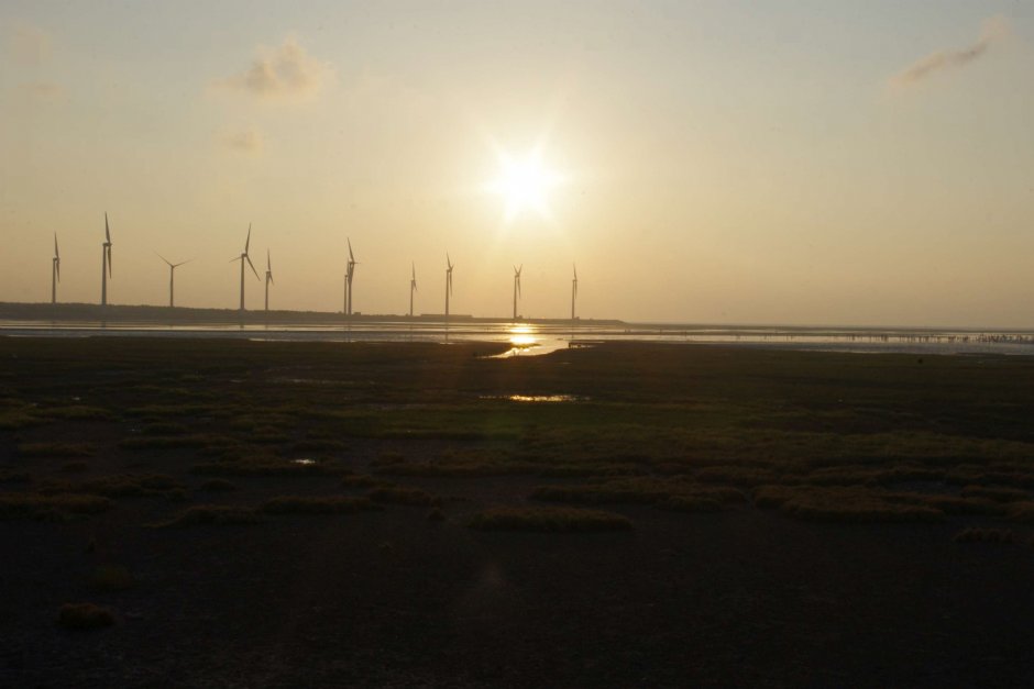 高美濕地夕陽美景 攝影：Eva隨手拍